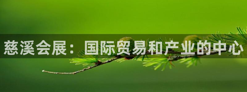果博东官方网站怎么下载：慈溪会展：国际贸易和产业的中心